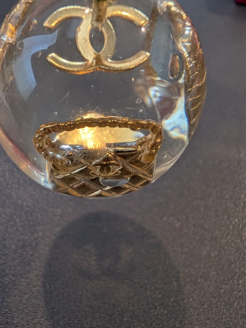 Chanel Vintage Iconic Lucite Ball Keychain